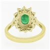 Image 7 : NEW Classic 14k Gold 2.02 ctw Oval Emerald Solitaire w/ Round Diamond Halo Ring