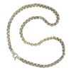 Image 3 : 14K Two Tone Gold 23.5" Textured Round Open Rolo Cable Link Chain Necklace