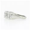 Image 6 : Vintage 14k White Gold 1.08 ctw Illusion Round Diamond Wide Statement Band Ring
