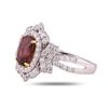 Image 2 : 2.03 ctw UNHEATED Pink Brown Sapphire and 1.01 ctw Diamond Platinum and 18K Yell