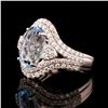Image 1 : 3.37 ctw Aquamarine and 1.21 ctw Diamond Platinum Ring