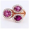 Image 2 : 3.47 ctw Purple Sapphire and 0.44 ctw Diamond 18K Rose Gold Ring