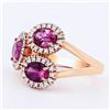 Image 3 : 3.47 ctw Purple Sapphire and 0.44 ctw Diamond 18K Rose Gold Ring