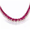 53.07 ctw BURMESE Ruby and 5.19 ctw Diamond Platinum Necklace (GIA CERTIFIED)
