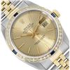 Rolex Mens Two Tone Champagne Index Dial Yellow Gold And Sapphire Datejust With