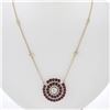 18k Rose Gold 7.32 ctw Ruby & Diamond Round Pendant 19.5" By the Yard Necklace