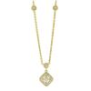 Image 2 : 18k Gold 0.60 ctw Diamond Dangle Cushion Pendant Station 16" Cable Link Necklace