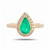Image 1 : 1.18 ctw Emerald and 0.44 ctw Diamond 14K Yellow Gold Ring