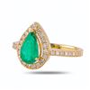 Image 2 : 1.18 ctw Emerald and 0.44 ctw Diamond 14K Yellow Gold Ring