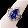 Image 1 : 4.37 ctw Tanzanite and 0.58 ctw Diamond Platinum Ring