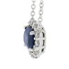 Image 5 : NEW 18k Gold 1.88 ctw GIA Cushion Blue Sapphire Diamond Halo Pendant Necklace