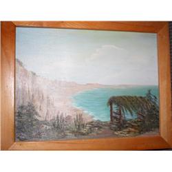 Framed Oil Painting of a Beach