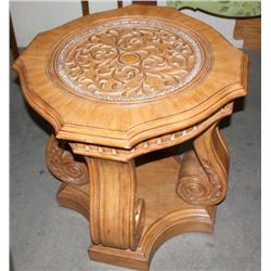 1 Carved Wood Table