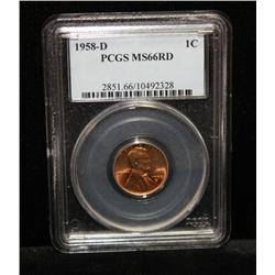 1958 D Lincoln Penney PCGS 66RD