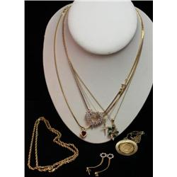 Lot of 6 Gold Plated Necklaces