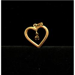 8k Yellow Gold Heart Pendant