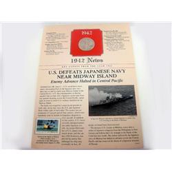 Stamp & 1942 Walking Liberty Half Dollar