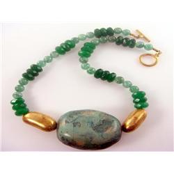 Columbian Emerald & Jade & Turquoise Necklace