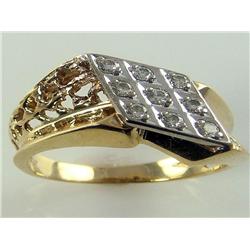 9 Stone V Design Diamond Cluster Ring