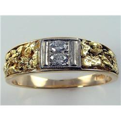 Men's Custom Inlaid 24kt Nugget Men's Ring