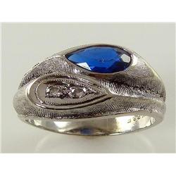 Men's AAA Grade Sapphire & Diamond Ring