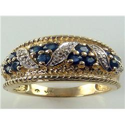 Blue Cashmere Sapphire & Diamond Band