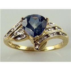 AAA Grade Blue Topaz & Diamond Ring