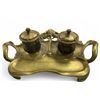 Image 1 : Vintage Brass Ink Well With Floral Details