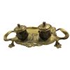 Image 2 : Vintage Brass Ink Well With Floral Details