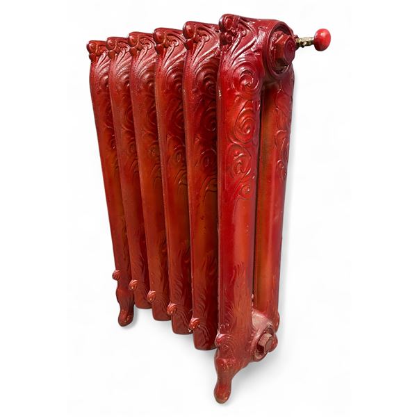 Antique Red Cast Iron Oil Heater