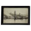 Image 2 : Vintage Nautical Collectibles: Ashtray, Holland Lines Delt Porcelain Boat, Brass Motor, & Framed Sil
