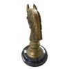 Image 3 : Vintage Heavy Brass Horse Head On Marble Base
