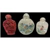 Image 2 : 3x Vintage Snuff Bottles: 1x Cinnabar, 2x Reverse Painted