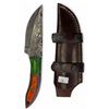 Image 1 : Damascus Blade Knife With Leather Sheath