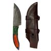 Image 2 : Damascus Blade Knife With Leather Sheath