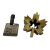 Image 2 : 3x Vintage Collectibles: Maple Leaf Weight, Wooden Carved Caterpillar D10 Pen Holder, & CAT Trucks W