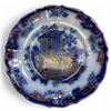 Image 1 : Antique Hand Painted Asian Flow Blue Plate