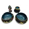 Image 1 : 4x Vintage Cloisonne Collectibles: Bowls, Ashtray, & Lidded Urn