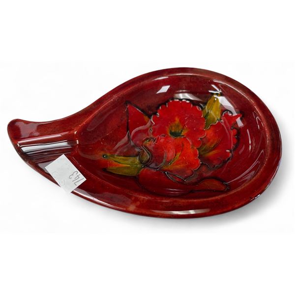 Vintage Flambe Moorcroft Floral Tear Drop Ashtray