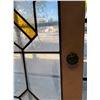 Image 2 : Vintage Stain Glass Window Door With Green Glass Pull Knob
