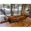 Image 3 : Beautiful Great Size H.M.S. Victory Model Ship In Oak Shadow Box With Midsection Plaque