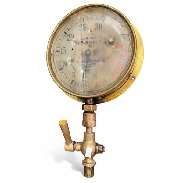 Vintage Sydney Smith & Sons England Combined Pressure & Vacuum Gauge