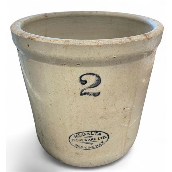 Antique Medalta Potteries Medicine Hat Stone Ware #2 Crock
