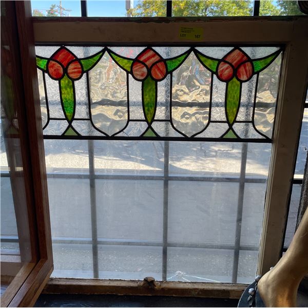 Vintage Stain Glass Window Panel
