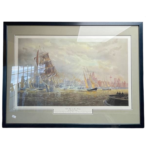 Vintage E.D. Walker "Fall Ships In The Mersey" Print