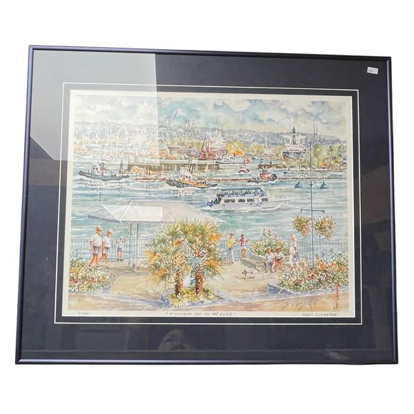 Vintage Fred Schaefer Signed L.E.P. 1/100 " A Working Day On The River"