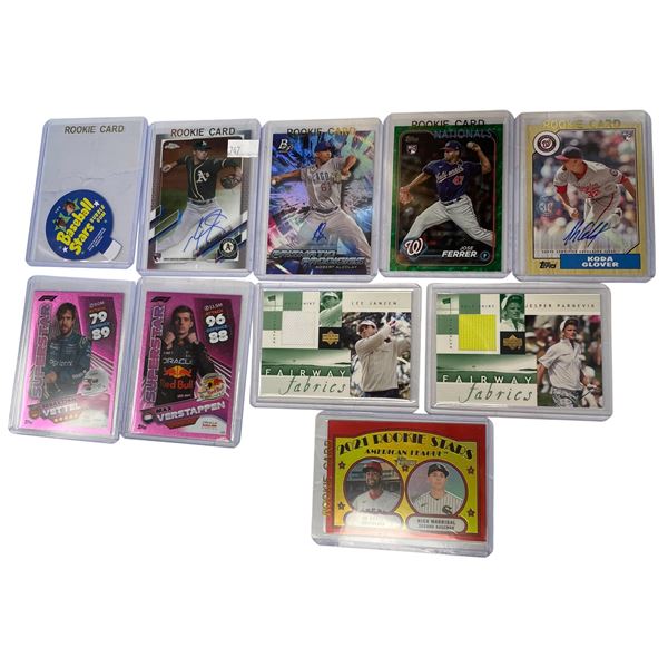 Assorted Collectible Sports Cards (Baseball, Formula 1, Golf: Autographed, Patch, Rookie, & More