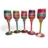 Image 1 : 5x Vintage Hand Painted Art Glass Glasses