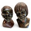 Image 1 : 2x Vintage Casper Darare Limited Edition Bronze Busts