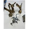 Image 3 : Assorted Vintage Brass Animals : Turtle Container, Mice, Gecko, Rabbit, & Monkeys